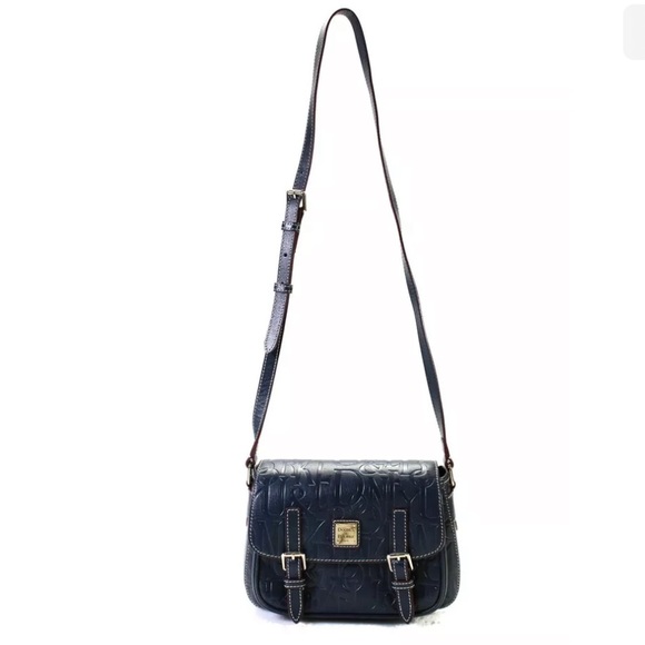dooney and bourke retro embossed blue leather Safari crossbody Bag - Picture 12 of 13